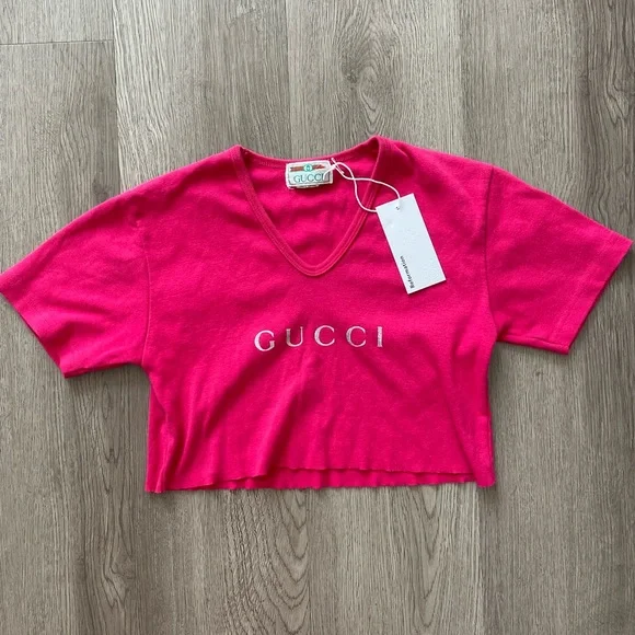 Gucci | Tops | Gucci Crop Top Pink Xs | Poshmark